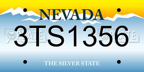 3TS1356 Nevada License Plate