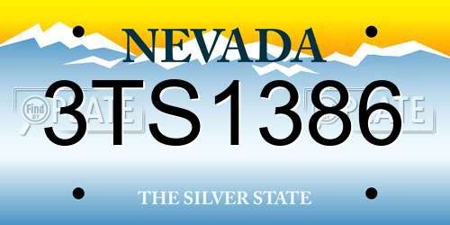 3TS1386 Nevada License Plate