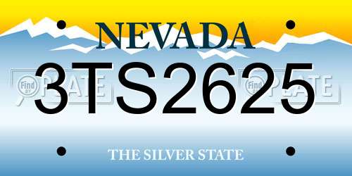 3TS2625 Nevada License Plate