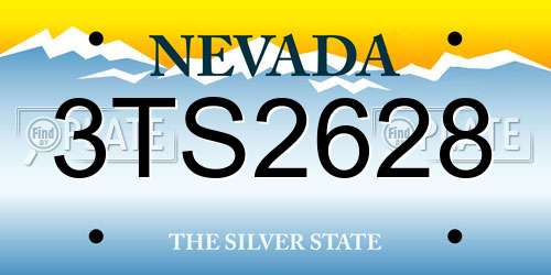 3TS2628 Nevada License Plate