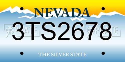 3TS2678 Nevada License Plate