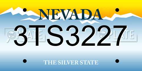 3TS3227 Nevada License Plate
