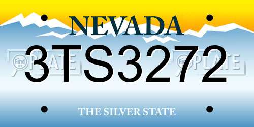 3TS3272 Nevada License Plate