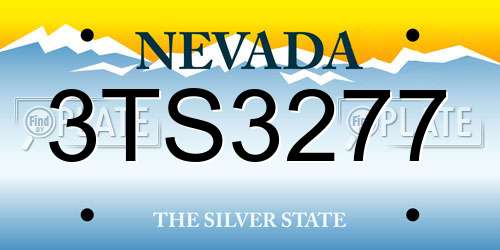 3TS3277 Nevada License Plate