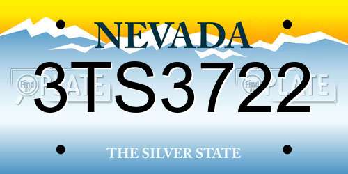 3TS3722 Nevada License Plate