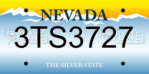 3TS3727 Nevada License Plate