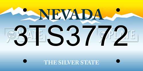 3TS3772 Nevada License Plate
