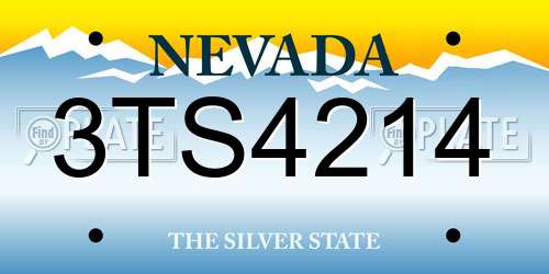 3TS4214 Nevada License Plate
