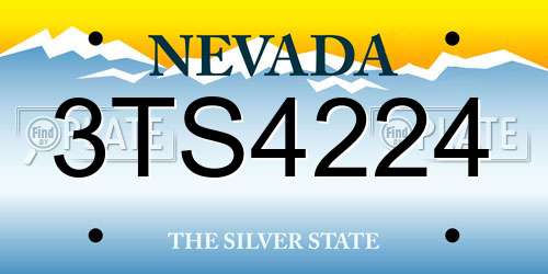 3TS4224 Nevada License Plate