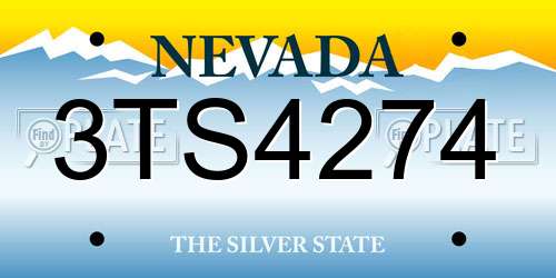 3TS4274 Nevada License Plate