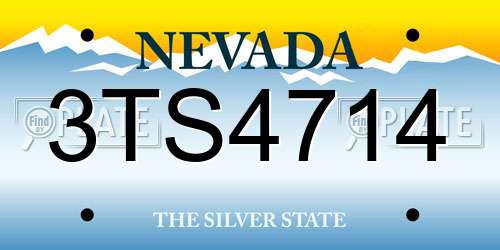 3TS4714 Nevada License Plate