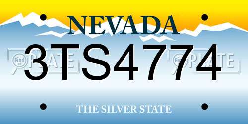 3TS4774 Nevada License Plate