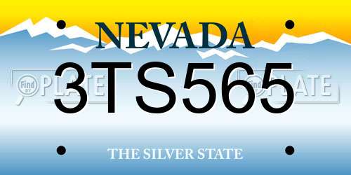 3TS565 Nevada License Plate