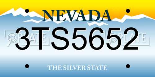 3TS5652 Nevada License Plate
