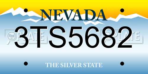 3TS5682 Nevada License Plate