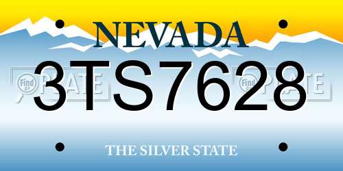 3TS7628 Nevada License Plate