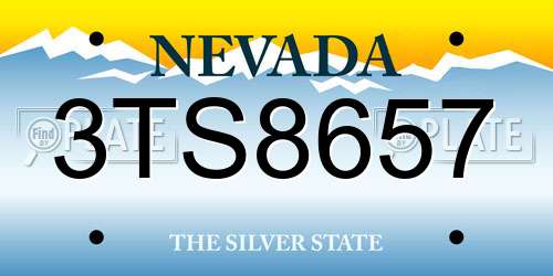 3TS8657 Nevada License Plate