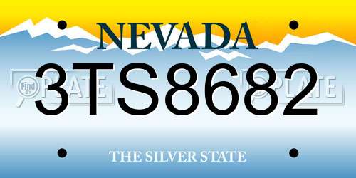 3TS8682 Nevada License Plate