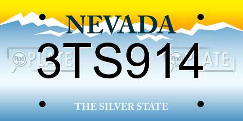 3TS914 Nevada License Plate