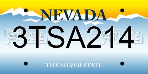 3TSA214 Nevada License Plate