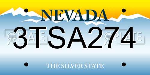 3TSA274 Nevada License Plate