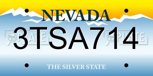 3TSA714 Nevada License Plate