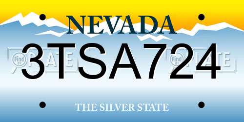 3TSA724 Nevada License Plate