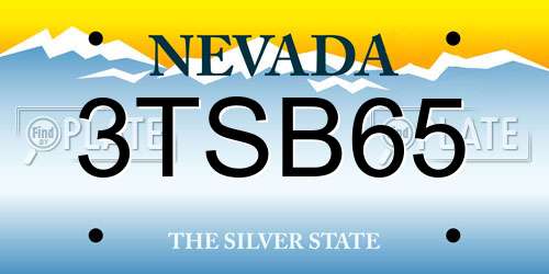 3TSB65 Nevada License Plate