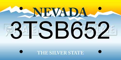 3TSB652 Nevada License Plate