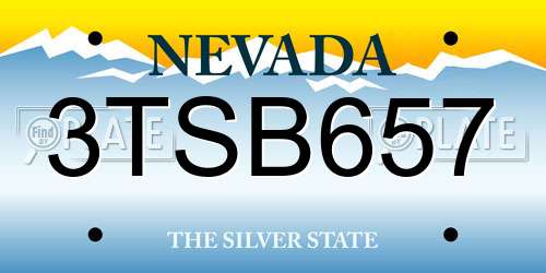 3TSB657 Nevada License Plate