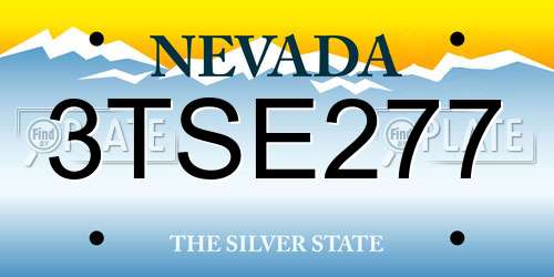 3TSE277 Nevada License Plate