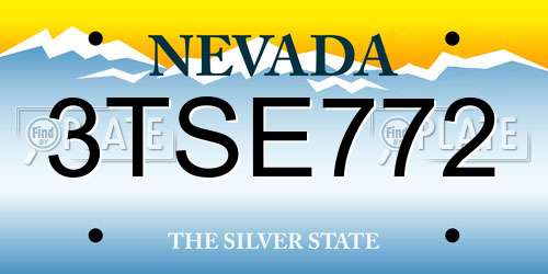3TSE772 Nevada License Plate