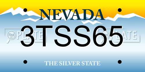 3TSS65 Nevada License Plate