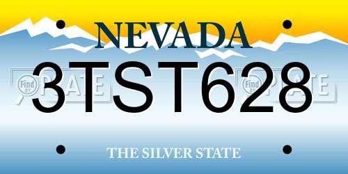 3TST628 Nevada License Plate