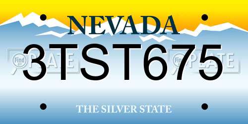 3TST675 Nevada License Plate