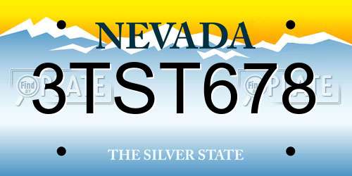 3TST678 Nevada License Plate