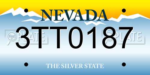 3TT0187 Nevada License Plate