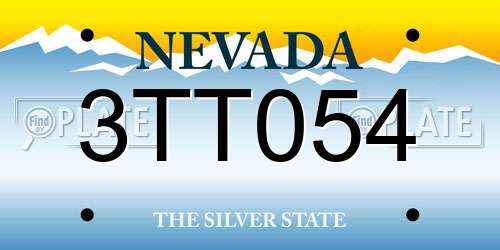 3TT054 Nevada License Plate