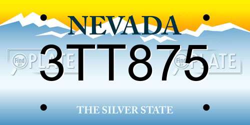 3TT875 Nevada License Plate