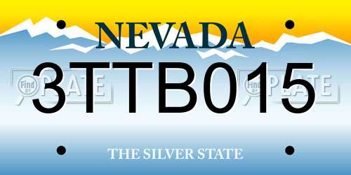 3TTB015 Nevada License Plate