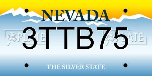 3TTB75 Nevada License Plate