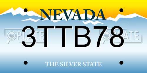 3TTB78 Nevada License Plate