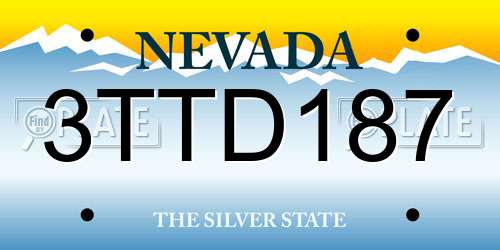 3TTD187 Nevada License Plate