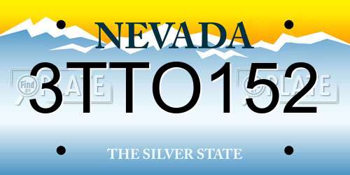 3TTO152 Nevada License Plate