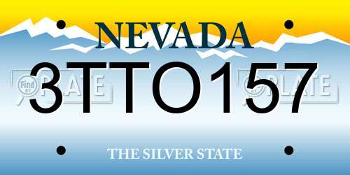 3TTO157 Nevada License Plate