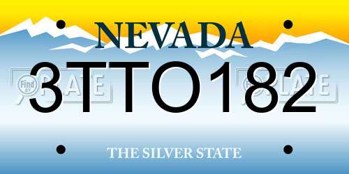 3TTO182 Nevada License Plate