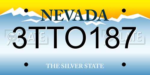 3TTO187 Nevada License Plate
