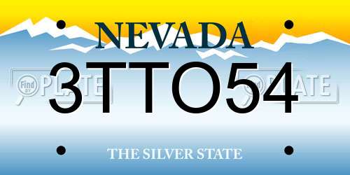 3TTO54 Nevada License Plate