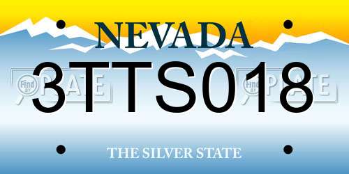 3TTS018 Nevada License Plate