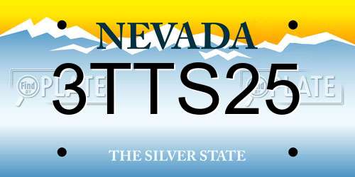 3TTS25 Nevada License Plate